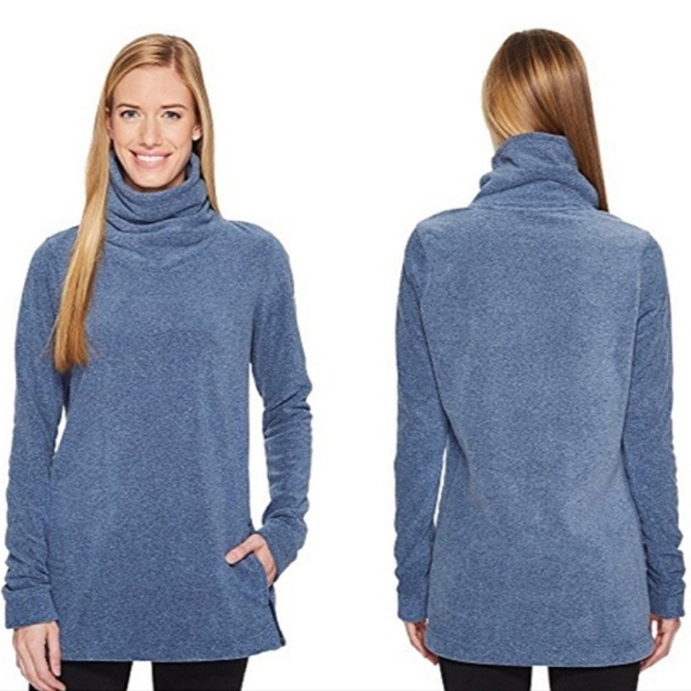 Nike‎ Womens Therma Dri-fit Fleece Funnel Neck Tunic Sweater Size Small Blue